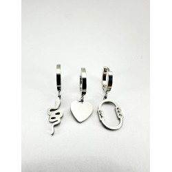 Gümüş Figürlü Üçlü Küpe